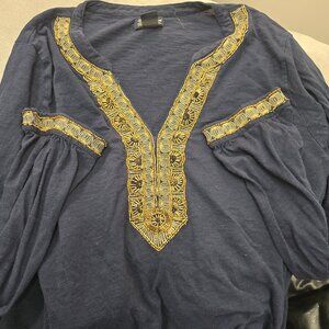 Lucky Brand Beaded Long Sleeve Shirt